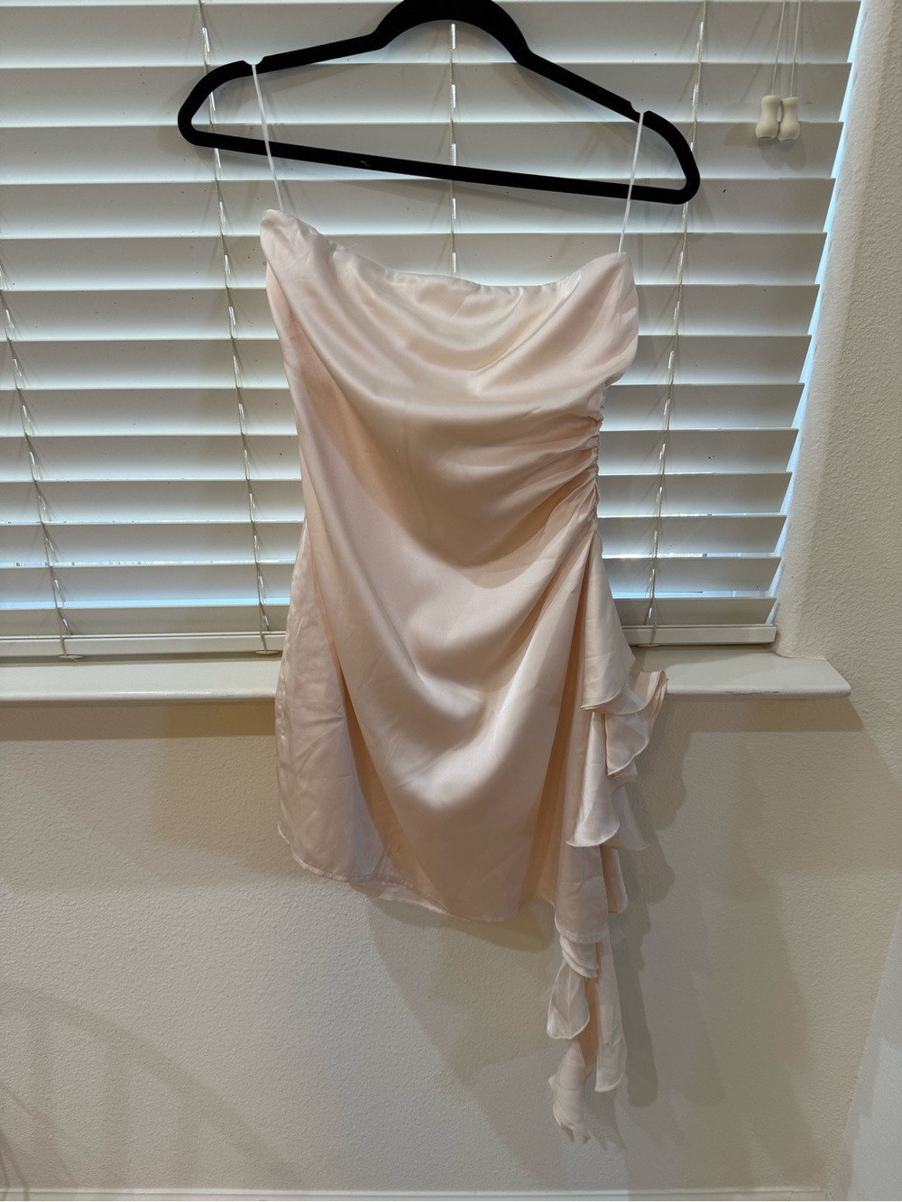 Princess Polly Satin Asymmetrical Slip Dress - Cream